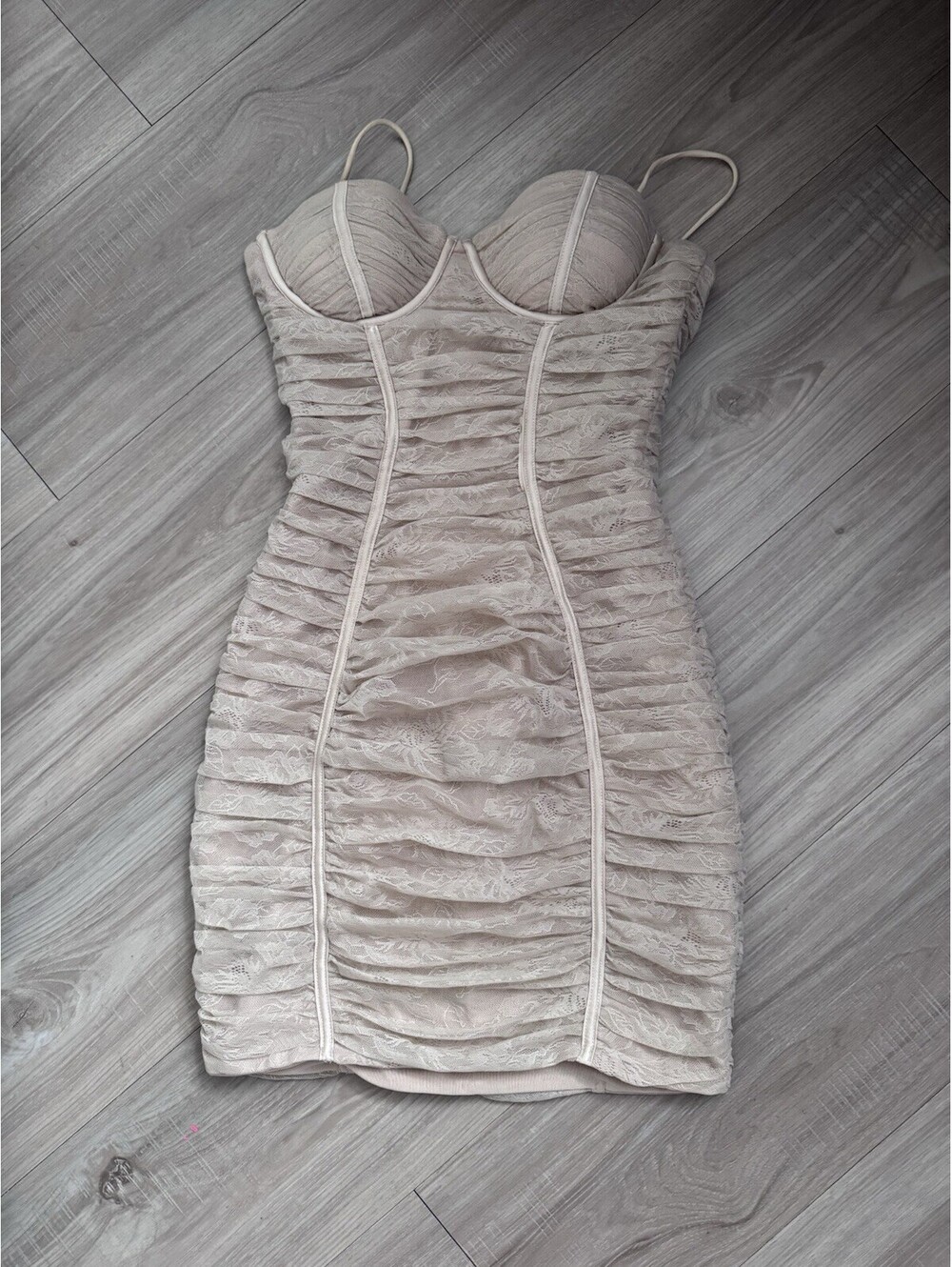Oh Polly Ruched Corset Bodycon Mini Dress UK 6 US 2